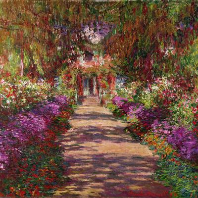 A Pathway in Monet's Garden, Giverny, 1902 - Giclee Print, 18x18