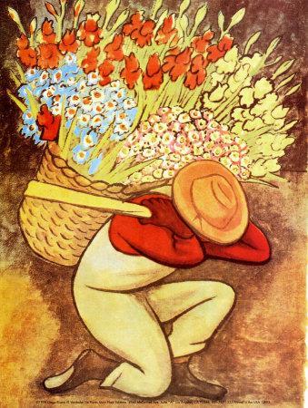 Flower Vendor (Vendedora de Flores) - Wall Art Print, 9x12