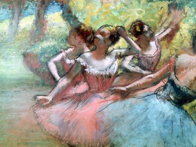 Four Ballerinas on the Stage - Giclee Print, 16x12