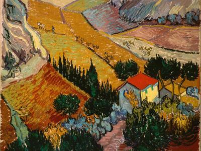Landscape with House and Ploughman, 1889 - Giclee Print, 12x9