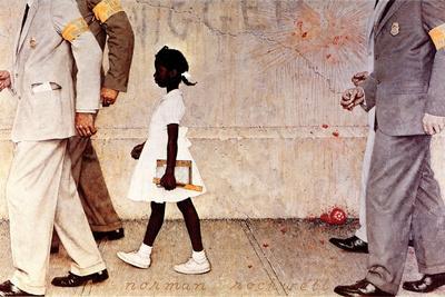The Problem We All Live With (or Walking to School--Schoolgirl with U.S. Marshals) - Giclee Print, 18x12