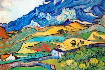 Vincent Van Gogh Les Alpilles a Mountain Landscape near Saint-Remy Art Print Poster - Wall Art Print, 36x24